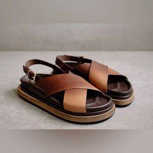 ALOHAS Brown Tan Sandals
